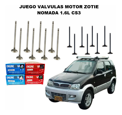 Juego Valvulas Motor Zotie Nomada 1.6l Cs3