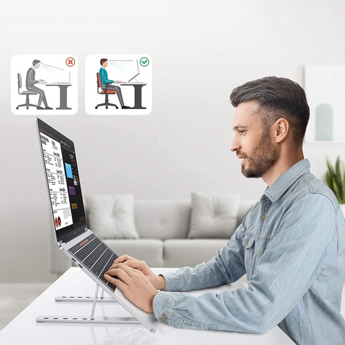 Imagen 4 de 10 de Base Soporte Para Portátil Ergonómica/reclinable, 7 Niveles