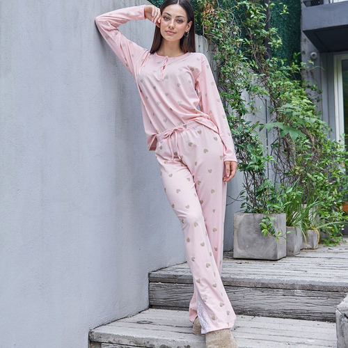 Pijama Jaia Articulo 23006 Chicago Algodón Con Encaje