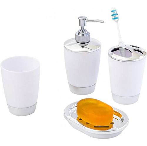 Set Accesorios Baño 4un Blanco Mixa-mimbral