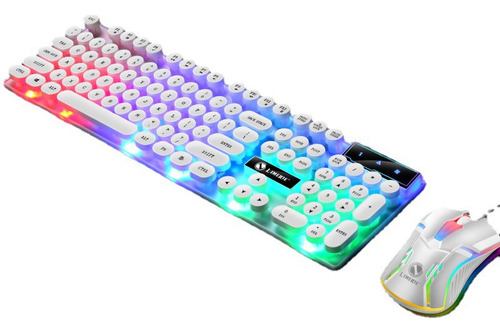 Combo De Teclado Y Ratón Retroiluminado Con Cable Con Diseño