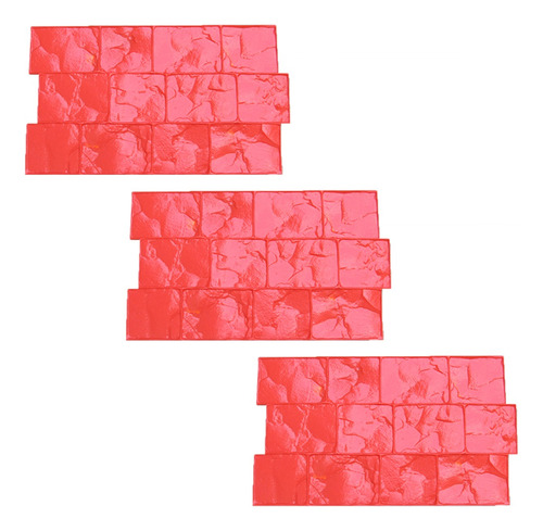 3x Molde Estampado Hormigón Muros Pisos 74x43cm Poliuretano