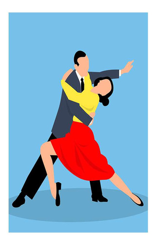 Vinilo 50x75cm Tango Pareja Bailando Baile Argentina M1