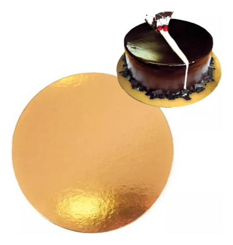 Discos Carton Para Tortas Bandeja Dorada 18 Cm Pack X 50 Un Dorado Oscuro