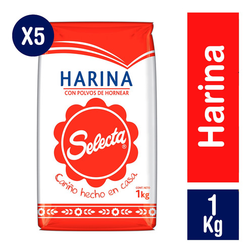 Selecta Pack 5 Und - Harina Con Polvo - 1 Kg