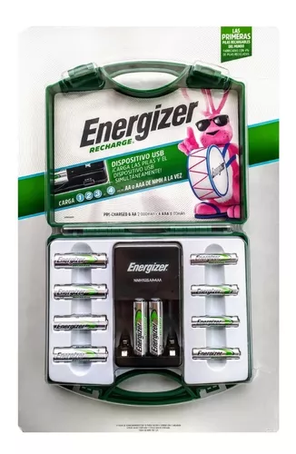 Kit Cargador USB + Pilas Recargables AA y AAA