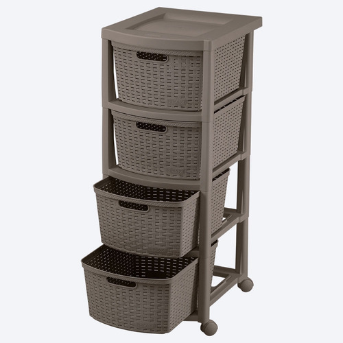 Gavetero Organizador Rattan 4gav Marron 9835 Rimax C. Xavi