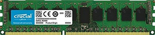 Memoria Ram 8gb Crucial Single Ddr3/ddr3l 1600 Mt/s (pc3-12800) Dr X8 Ecc Udimm 240-pin - Ct102472bd160b