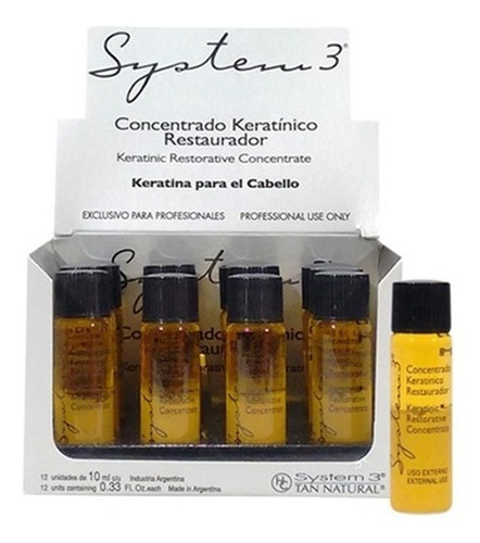 Caja Ampolla Capilar Keratínico 10ml System3 X12