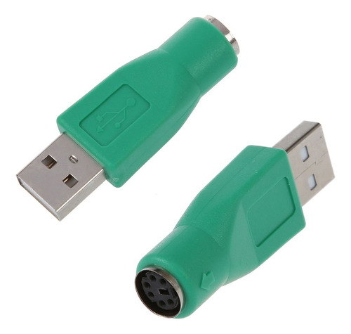 // Adaptador 2 X Ps/2 Hembra A Usb Macho Para Teclado M