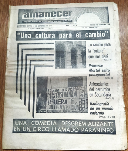 1972 Uruguay Derecha Radical Jup Semanario Nuevo Amanecer 