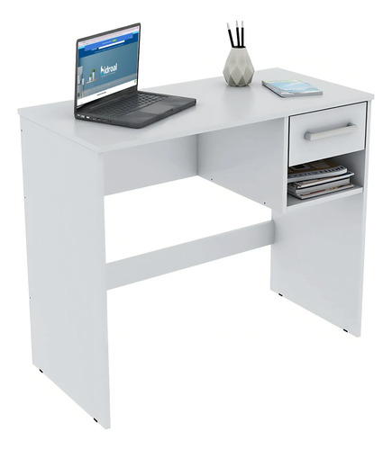 Escritorio Melamina De 90cm X 76cm X 44cm Blanco Home Office