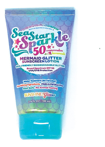 Sea Star Sparkle Mermaid Spf 50 Biodegradable Glitter Protec