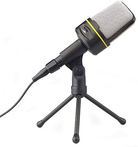 Microfone Estúdio Profissional Condensador Youtuber Notebook Cor Dourado