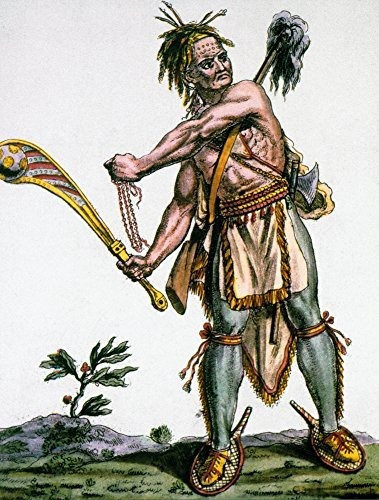 Iroquois Warrior Nwith War Club Y Snow-shoes Aquatint C1787