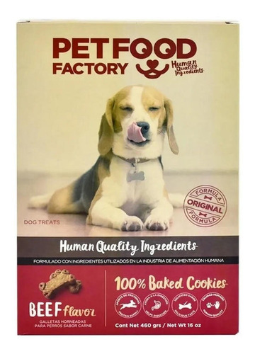 Galletas Para Perros Sabor Carne Pet Food Factory 460 Gr 