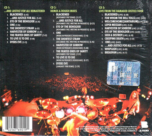 Imagen 2 de 2 de Metallica Justice For All Triple Cd