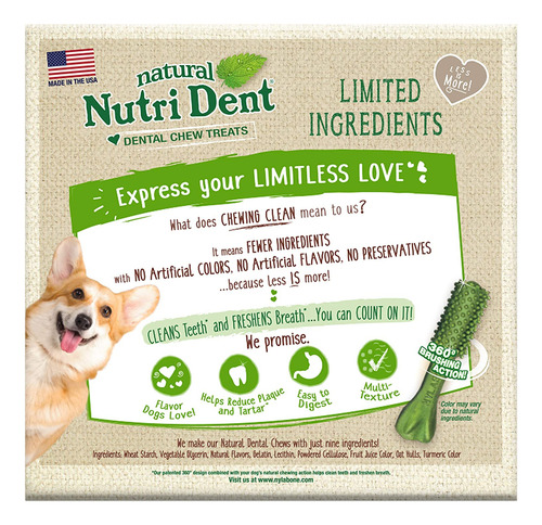 Dental Chew Treats Nylabone Nutri Dent Sabor A Aliento Fresc