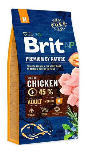 Imagen 2 de 2 de Alimento Brit Brit Premium by Nature Adult Medium para perro adulto de raza mediana sabor pollo en bolsa de 3kg