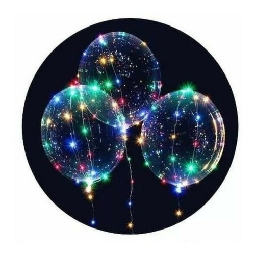 10 Globos Led Multicolor Con Globo Y Pilas.