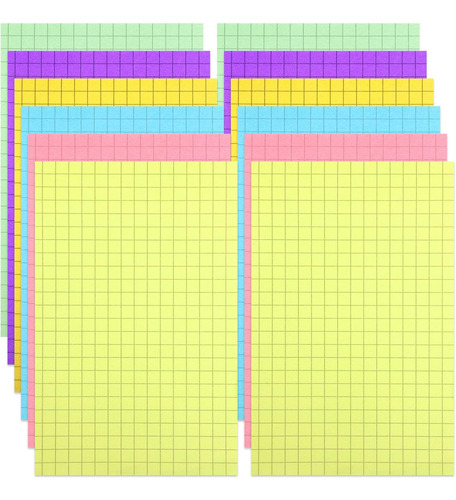 12 Blocs De Notas Adhesivas Kajaia, Cuadrados, 10 X 15,2 Cm