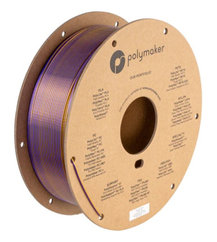 Filamento Polymaker Polylite Dual Silk Colors, 1.75mm - 1kg Color Sovereign Gold-Purple