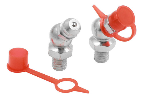 Engrasador Hidráulico M6 De Hierro Y Zinc 45° Con Tapa 5 Kit