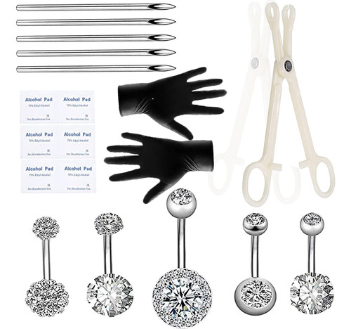 Urknall - Kit De Piercing Para Ombligo, Incluye Agujas De Pe