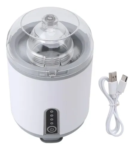 Máquina Eléctrica De Huevos Dorados 1200 MAh Recargable – Batidora Automática Con Tapa Transparente Y Base Antideslizante (Blanco, USB Tipo C) – Ideal Para Niños Comedores Exigentes