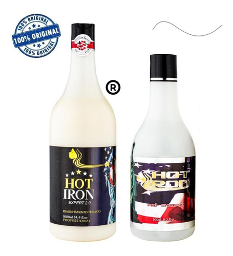 Imagem 1 de 8 de Progressiva Sem Formol E Parabenos Hot Iron 1 Litro + Brinde