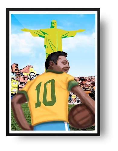 Cuadro Con Ilustración De Pelé Brasil Futbol
