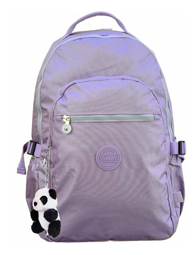 Mochila Escolar Universitária Metalizada Unissex Notebook Cor Roxo