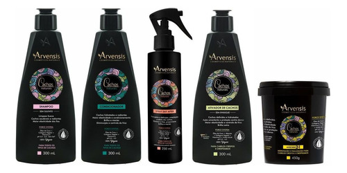 Kit Arvensis Shampoo Cond. Ativ. Crespo Mascara 2x1 Spray