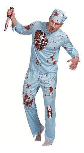 Disfraz De Zombi Bloody Doctor Para Cosplay Red Bloody