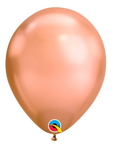 Balão 7'' Redondo Cromado Rose Gold - Qualatex 100 Unidade