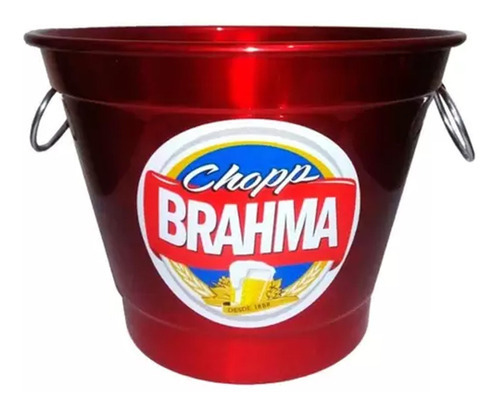 Balde De Gelo 6 Litros Personalizado Cerveja Brahma Vermelho Liso