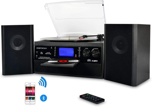 Tocadiscos Bluetooth Estéreo Lp A Mp3 Cd Usb Digitnow 