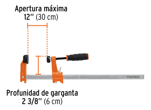 Prensa Rápida Tipo F 12 , Uso Ligero, Truper 103169