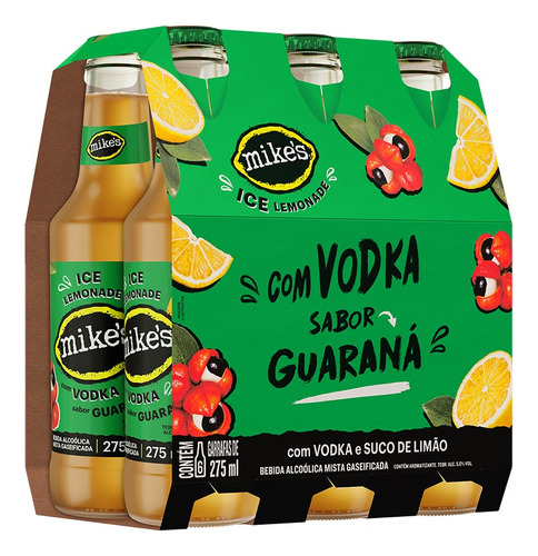 Bebida Guaraná Mike's Ice Lemonade 275ml - Pack 6 Un