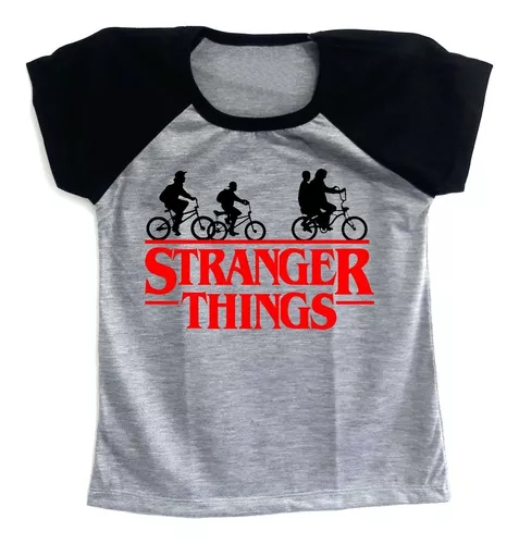 Camiseta Raglan Baby Look Mescla, Stranger Things