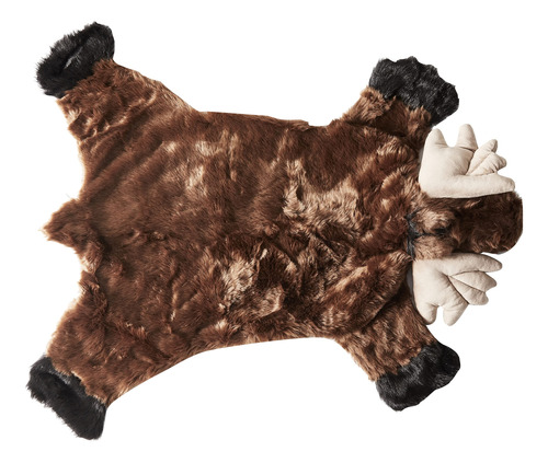 Alfombra Peluche Alce Marron, Ideal Ninos, Tamano Pequeno