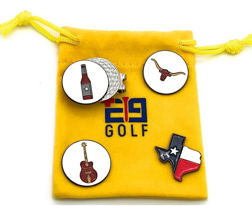 E9 Golf Ball Mark Set With Hat Clip Collections - 4 Monedas 