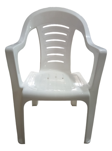 6 Sillón Silla Plástica Apilable Reforzada Malawi Florida Color Blanco