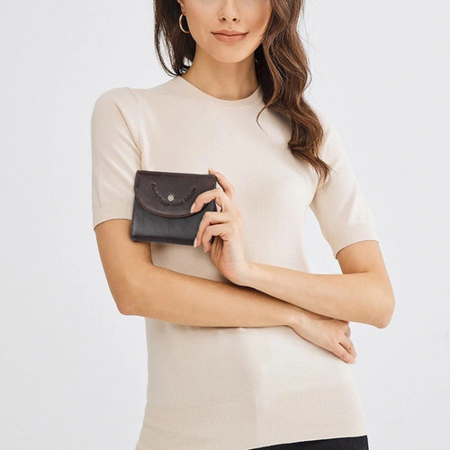 Cartera Delgada Para Mujer Cartera De Cuero Con Monedero