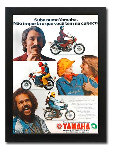 Quadro Motos Yamaha 1973 - Propaganda Original De Época