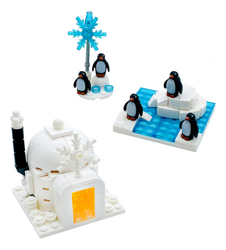 Miutrue Figuras De Pingüino Iglú Iceberg Amigo De Animales