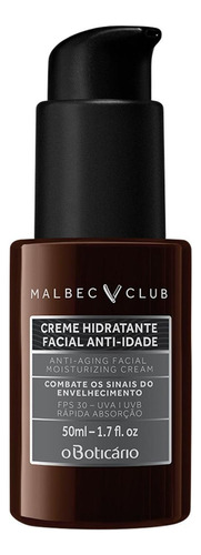 Creme Hidratante Facial Anti-idade Malbec Club, 50ml Momento de aplicação Dia/Noite Tipo de pele Todos tipos de pele