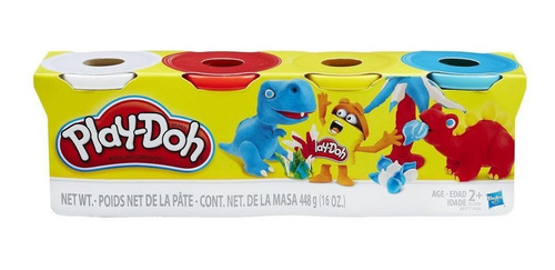 Imagen 3 de 3 de Plastilina Play Doh Set De 4 Potes, Masa Moldear Original