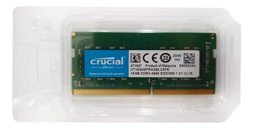 Imagem 2 de 2 de Memória 16gb Ddr4 P/ Notebook Pc2600 1,2 Volts ( 21300 ) M16
