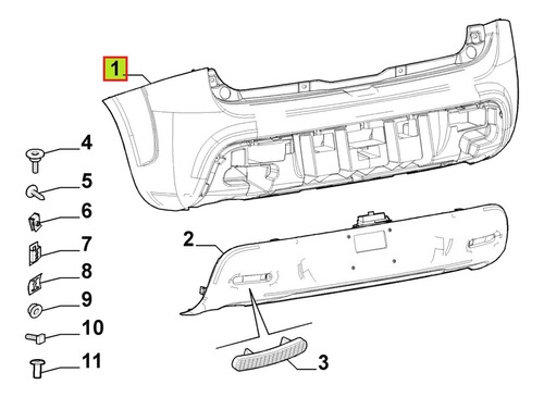 Paragolpe Tras Primer-orig Fiat Uno Attractive 15-16 4p 1.4